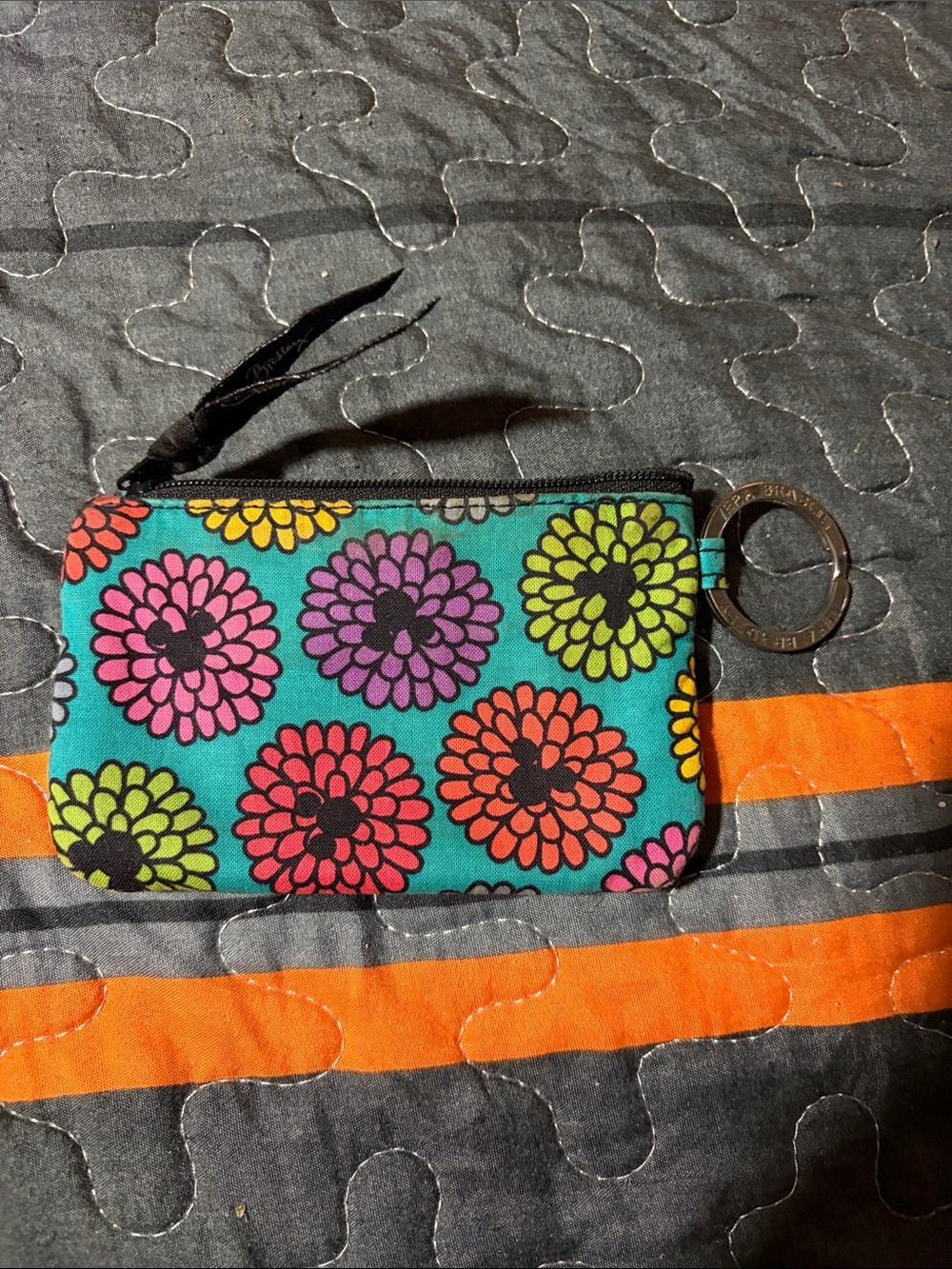 Disney parks Vera Bradley Collab Floral Key Ring Coin Pouch - Teal Multi